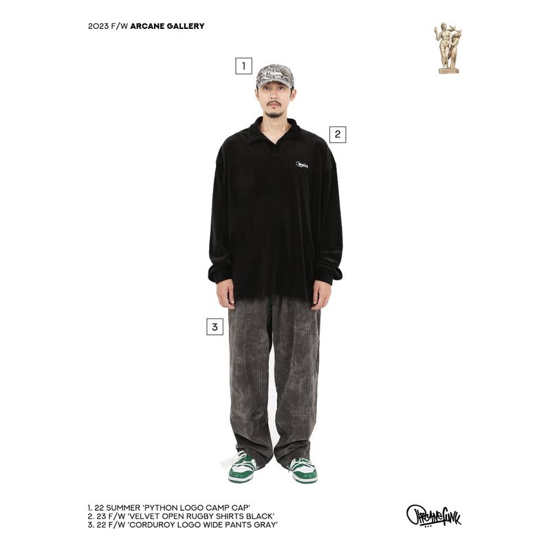 VELVET OPEN RUGBY SHIRTS BLACK