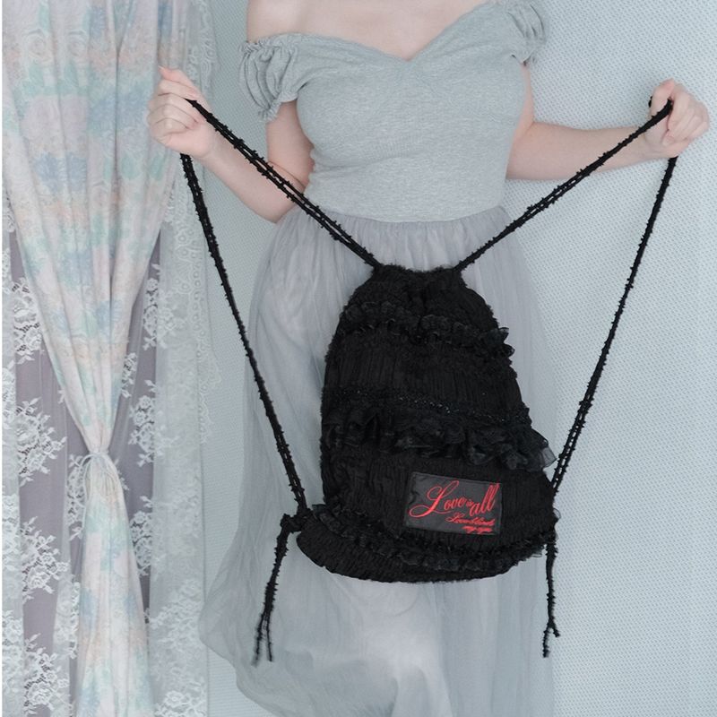 cozing（コジング）の「Lace string bag_black（Bags）」