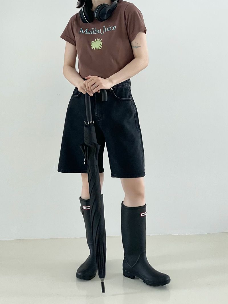 Dark blue half-pants