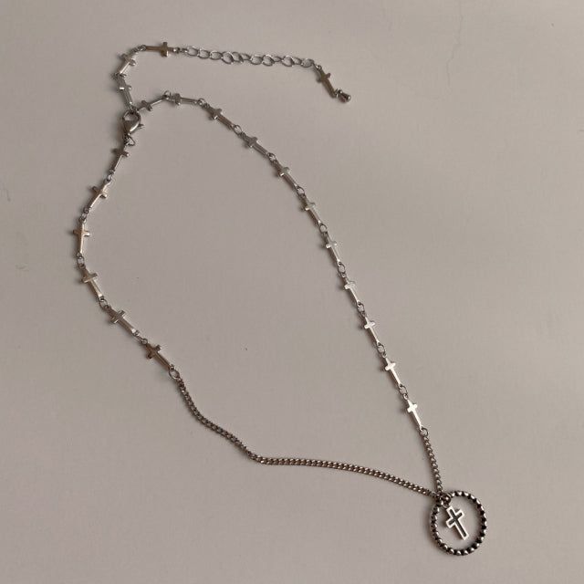 ky Coin Black Cross Two Way Necklace