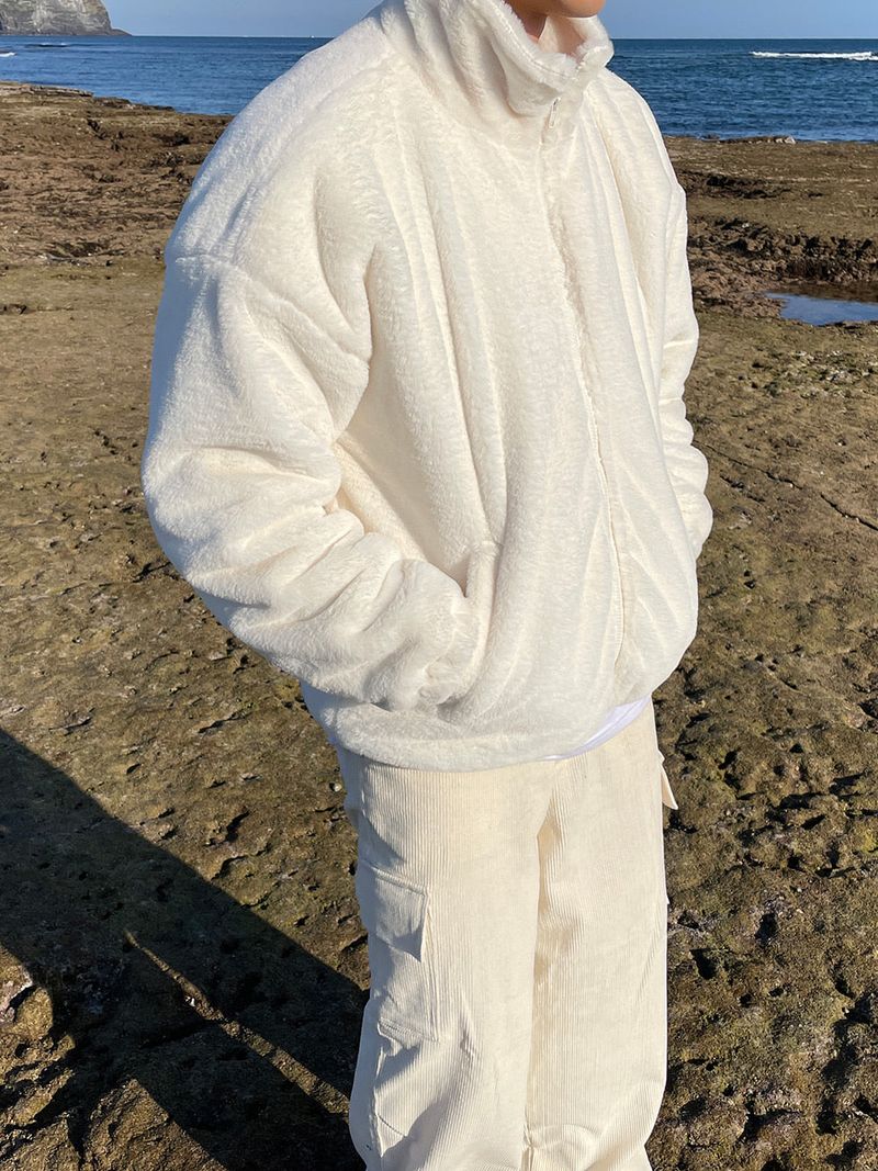 Pleddy Rabbit Fur Zip Up Jacket (5color)