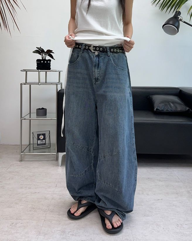 SATIIIZ（サティーズ）の「メディンカーブリネンデニムパンツ（パンツ）」