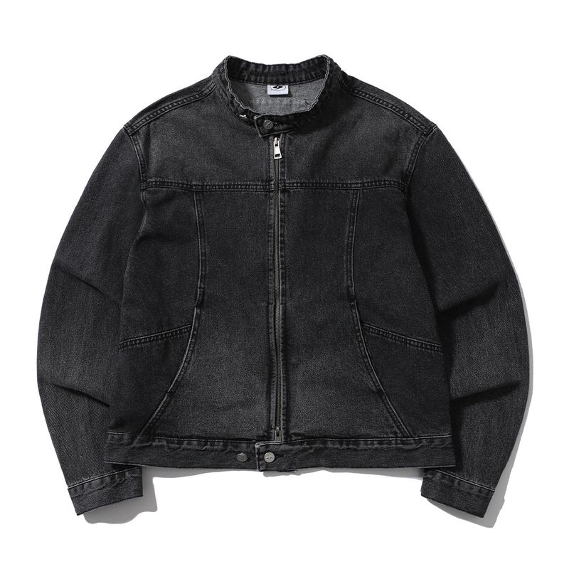 BIKER VINTAGE WASHING DENIM JACKET