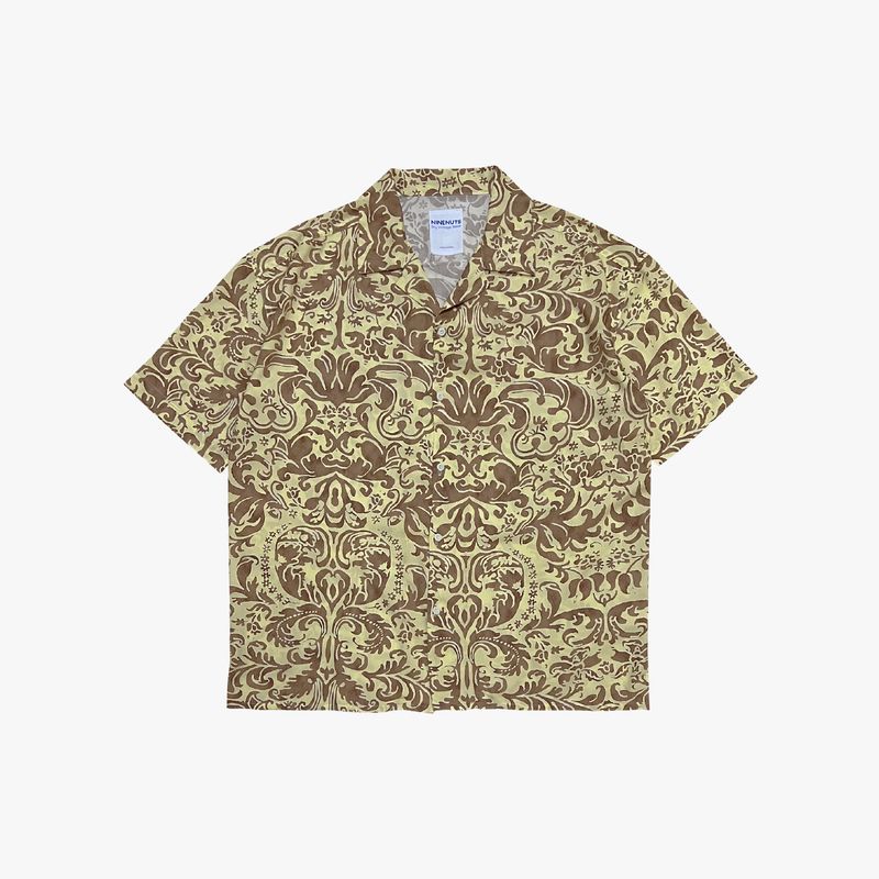 silky ethnic open collar shirt_yellow