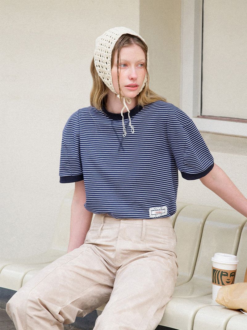 Stripe Volume Sleeve T-shirt