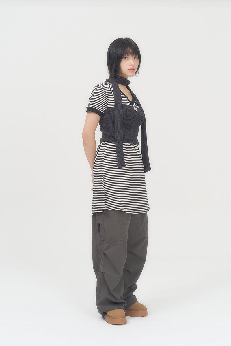 KNIT TUBE TOP MUFFLER (CHARCOAL)