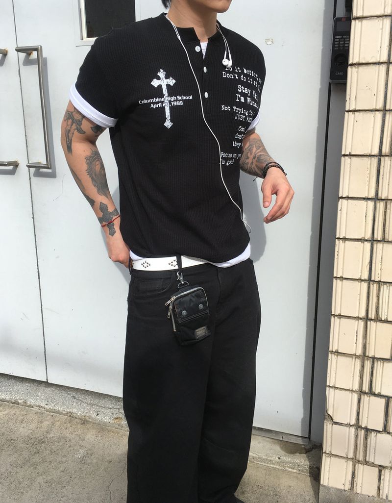 HOLY IN CODE（ホーリーインコード）の「No.1756 A button WF half T (3color)（Tops）」