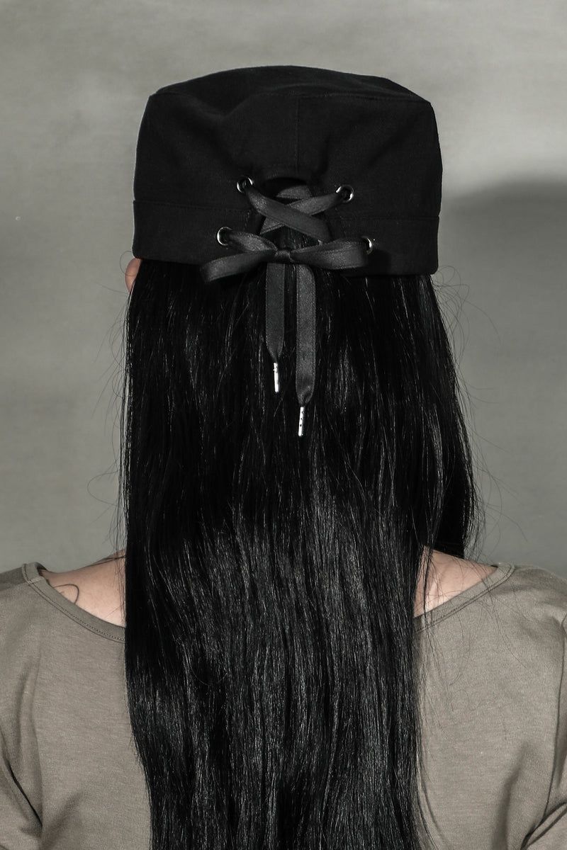 LABEL STUD MILITARY CAP #WINE