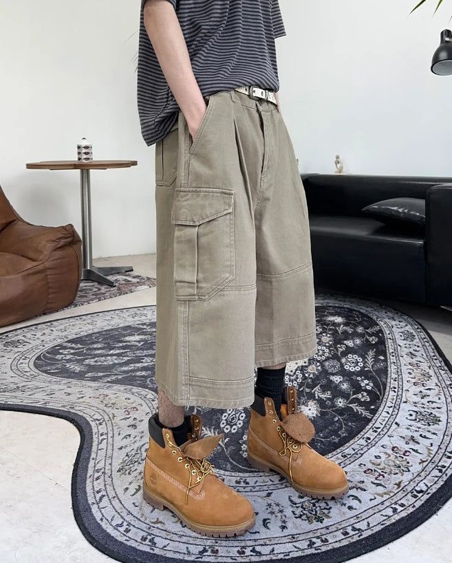 Ferid Stone Washed Cargo Bermuda Pants