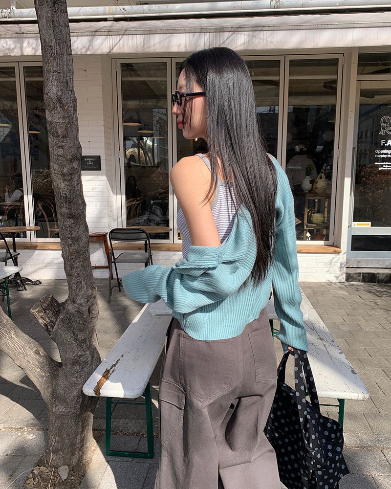 [ORIGINAL] Pudding Frill Angora Knit Cardigan