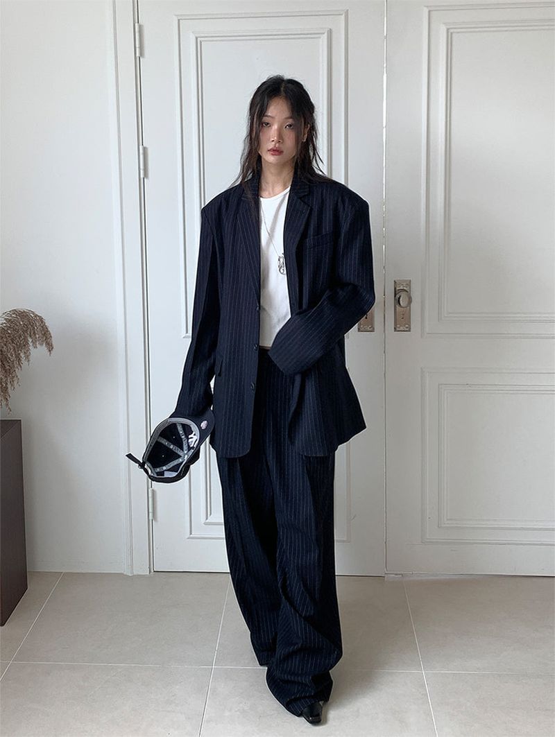 PAPERMOON PIN STRIPE PLEATE TROUSER