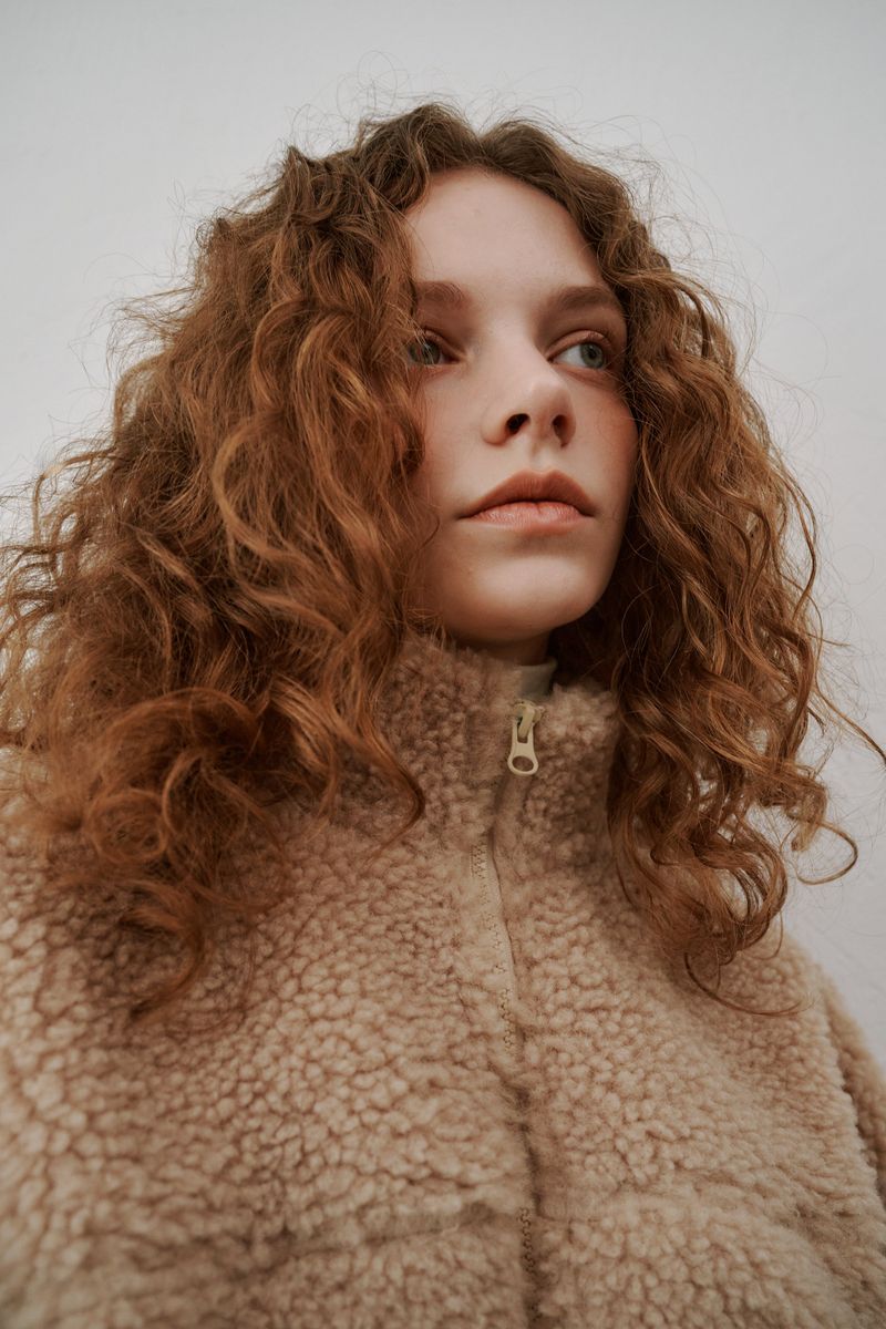 Boucle zip-up (Beige)