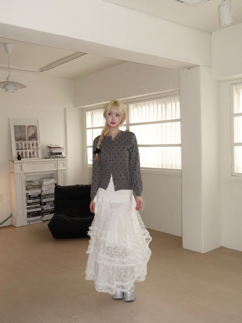 dot knit cardigan