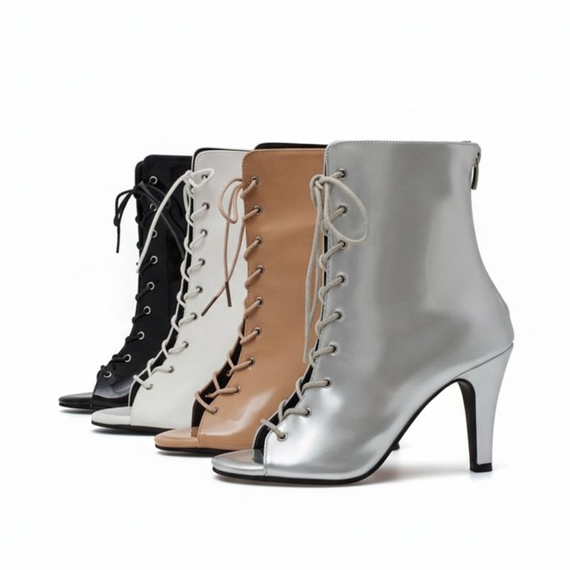 Basic Patent Open Toe Heel(Silver)