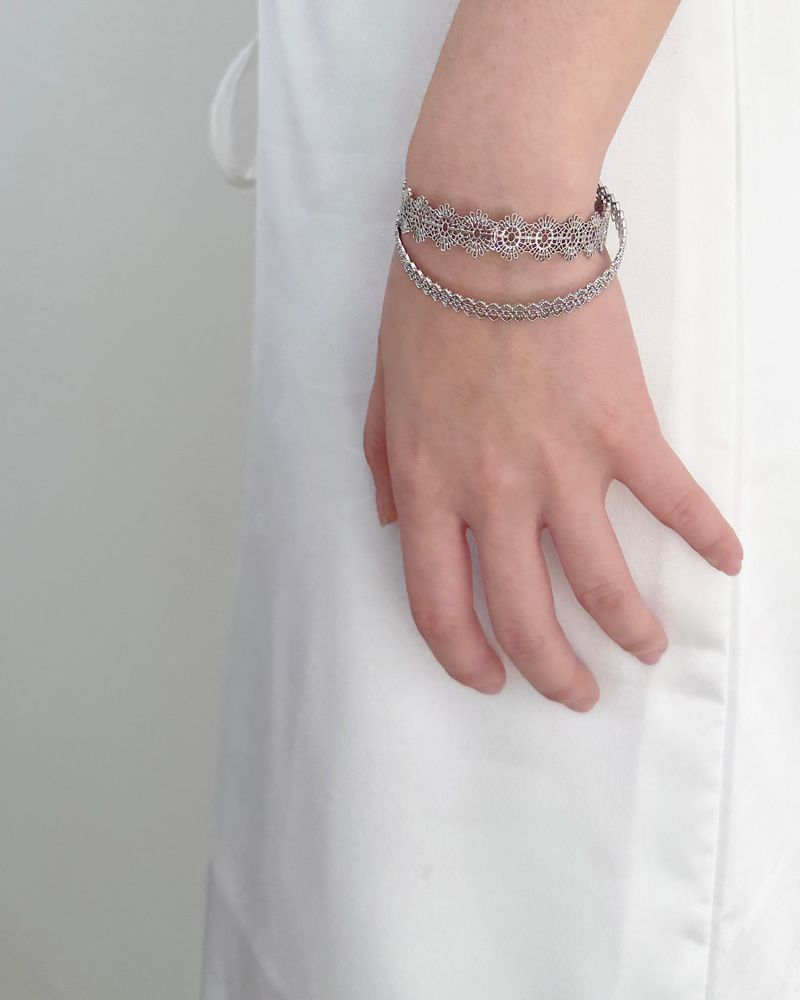 Lace Flower Cuff Bangle
