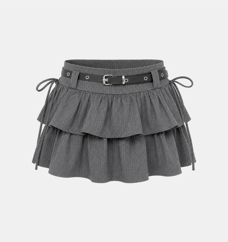 Elvia Belted Frill Mini Skirt