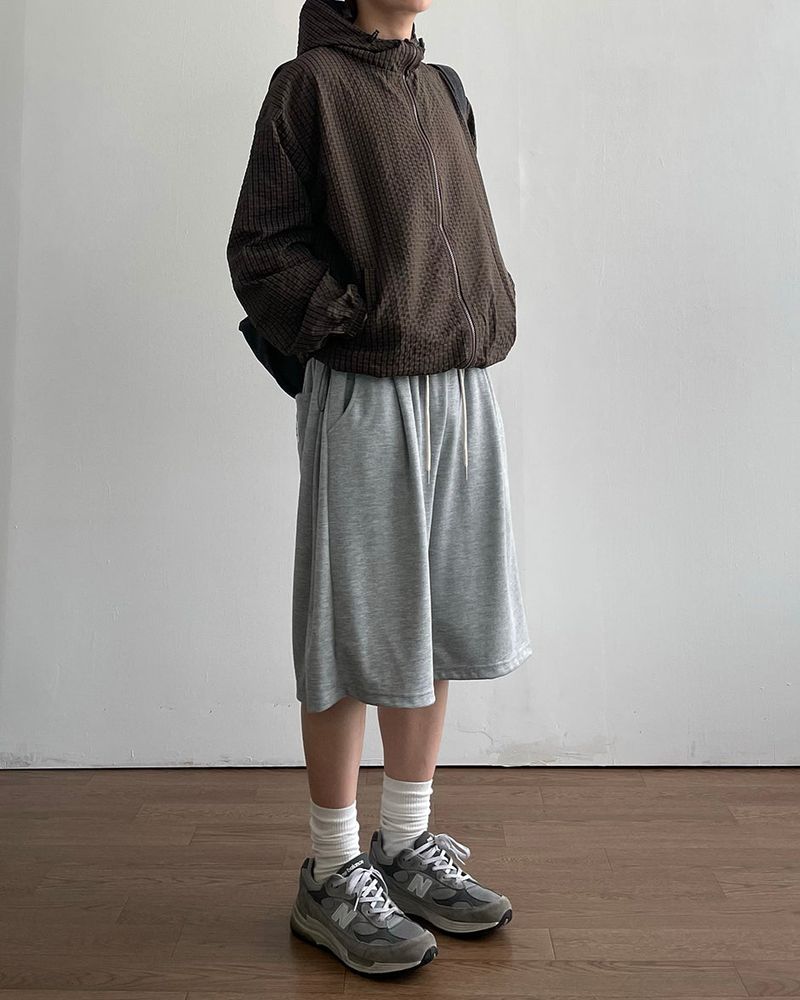 Burnt Check Hood Windbreaker