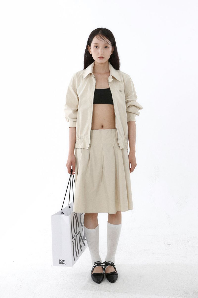 SMOKE MIDI SKIRT_BEIGE