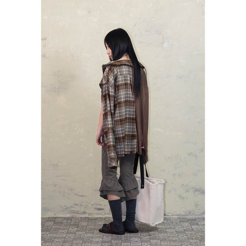 LACE-UP CONVERTIBLE JUMPSUIT: KHAKI