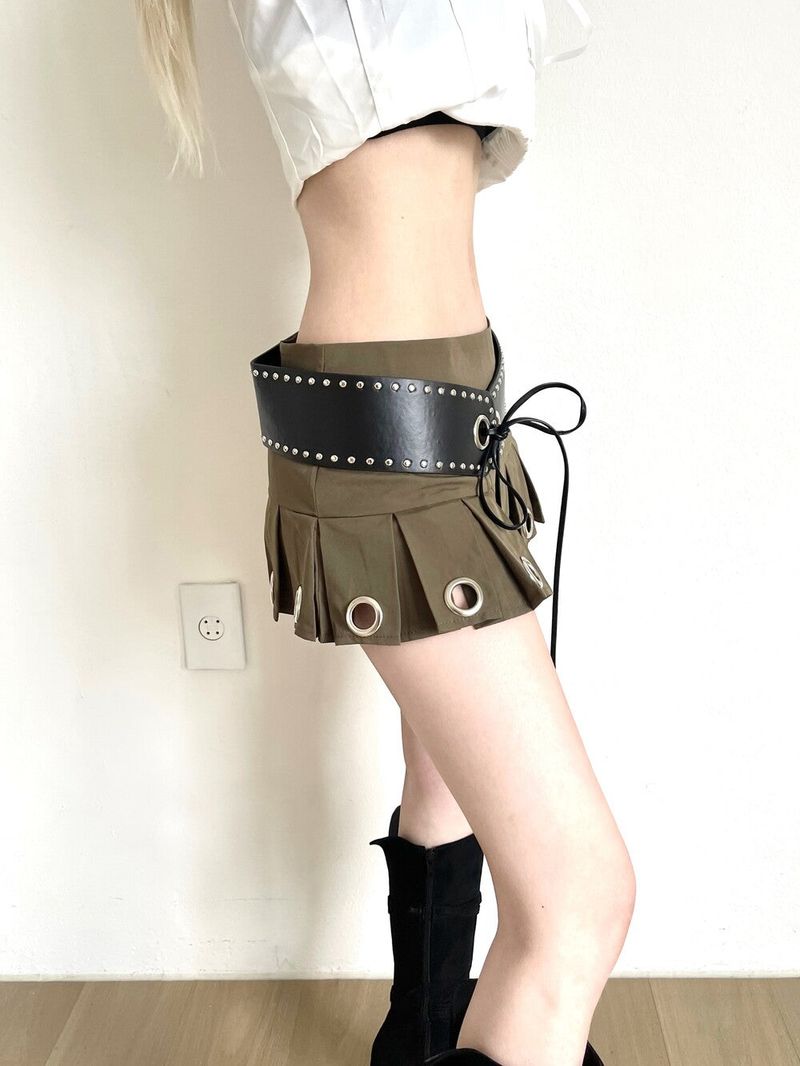 1222. Bold belt eyelet low mini sk