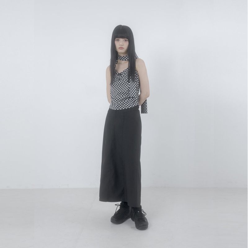 Check 3-way shirring top