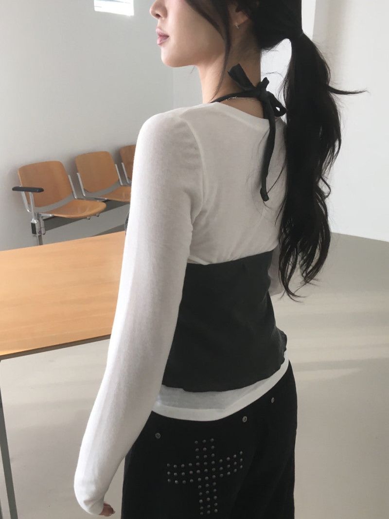 テンセル Vネック Tシャツ