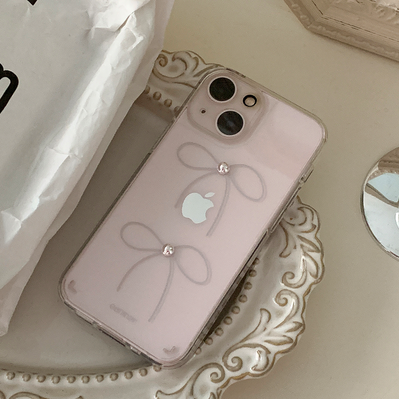 [handmade] silver ribbon jelly hard case