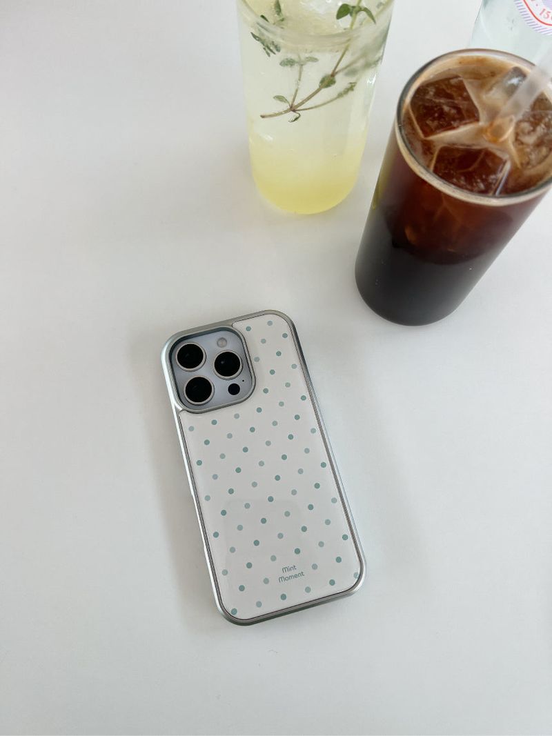 [MADE]ミントクリーム エポキシ シルバー バンパー iPhoneケース