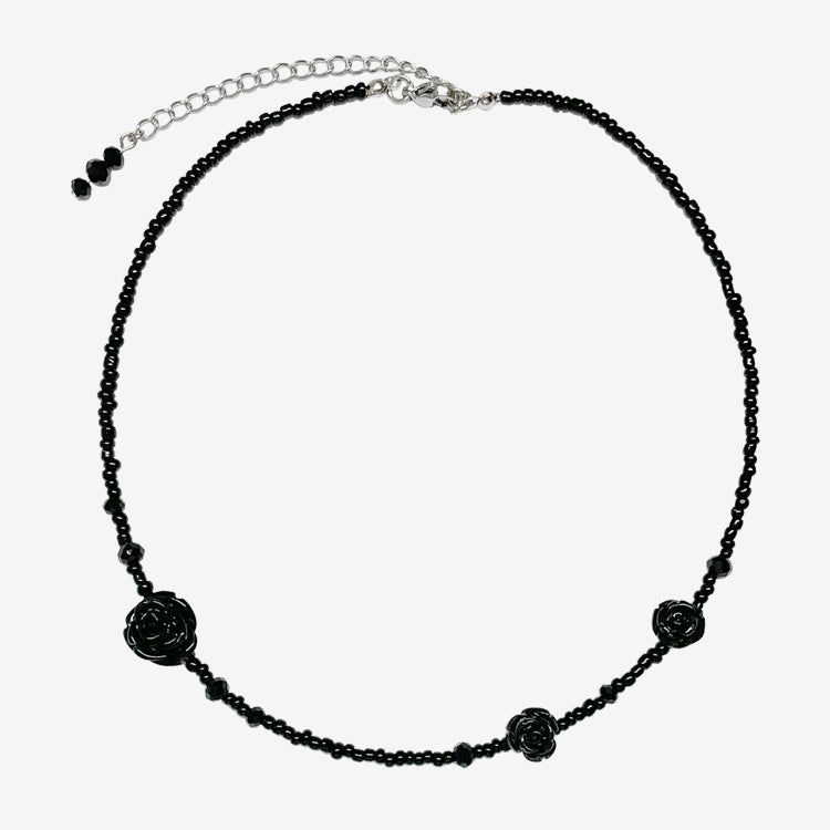 HYONNY.JSG(ヒョニネジャンシング)の「ルーズフィットビーズチョーカーネックレスブラック(アクセサリー)」