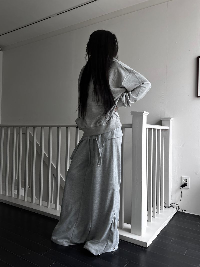 D-ring snap wide pants (2color)