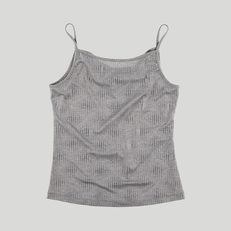 GLITTER COWL NECK CAMISOLE: GREY