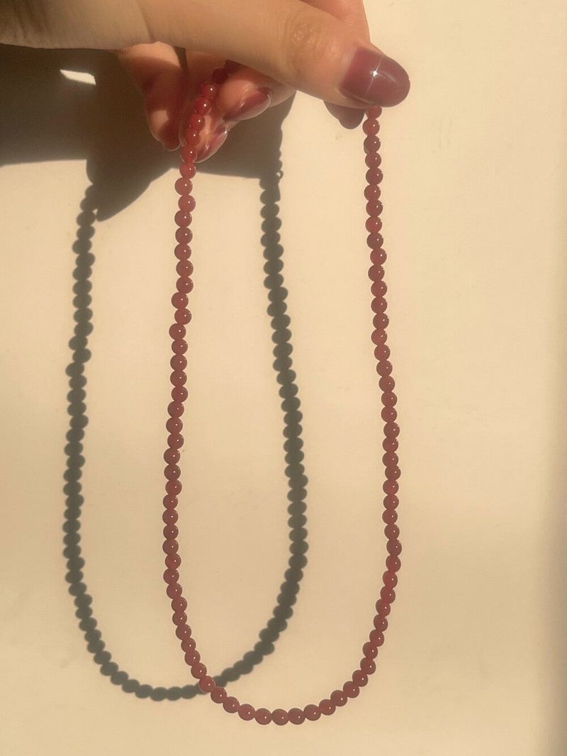 4mm Red onyx necklace