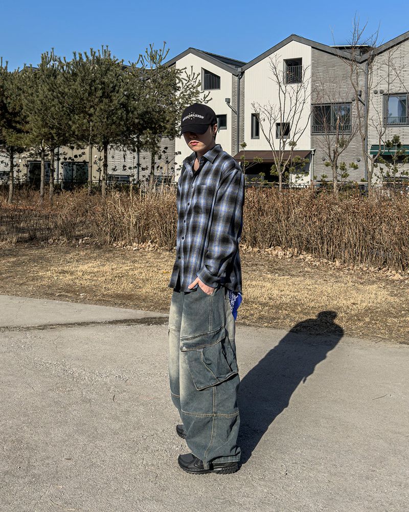 Mader Cut Cargo Denim Pants