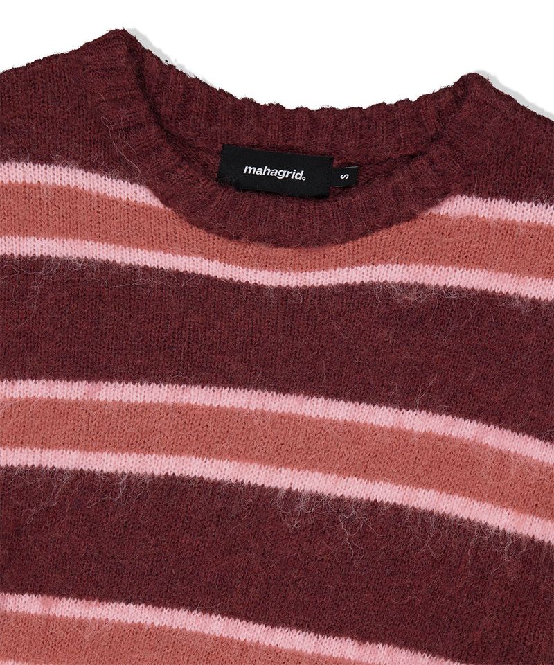HAIRY STRIPE KNIT SWEATER