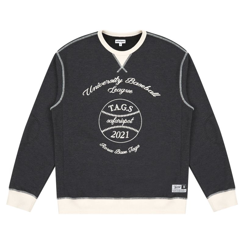  ROUX BASE UNIFORM BASEBALL PATCH CREWNECK (BLACK)