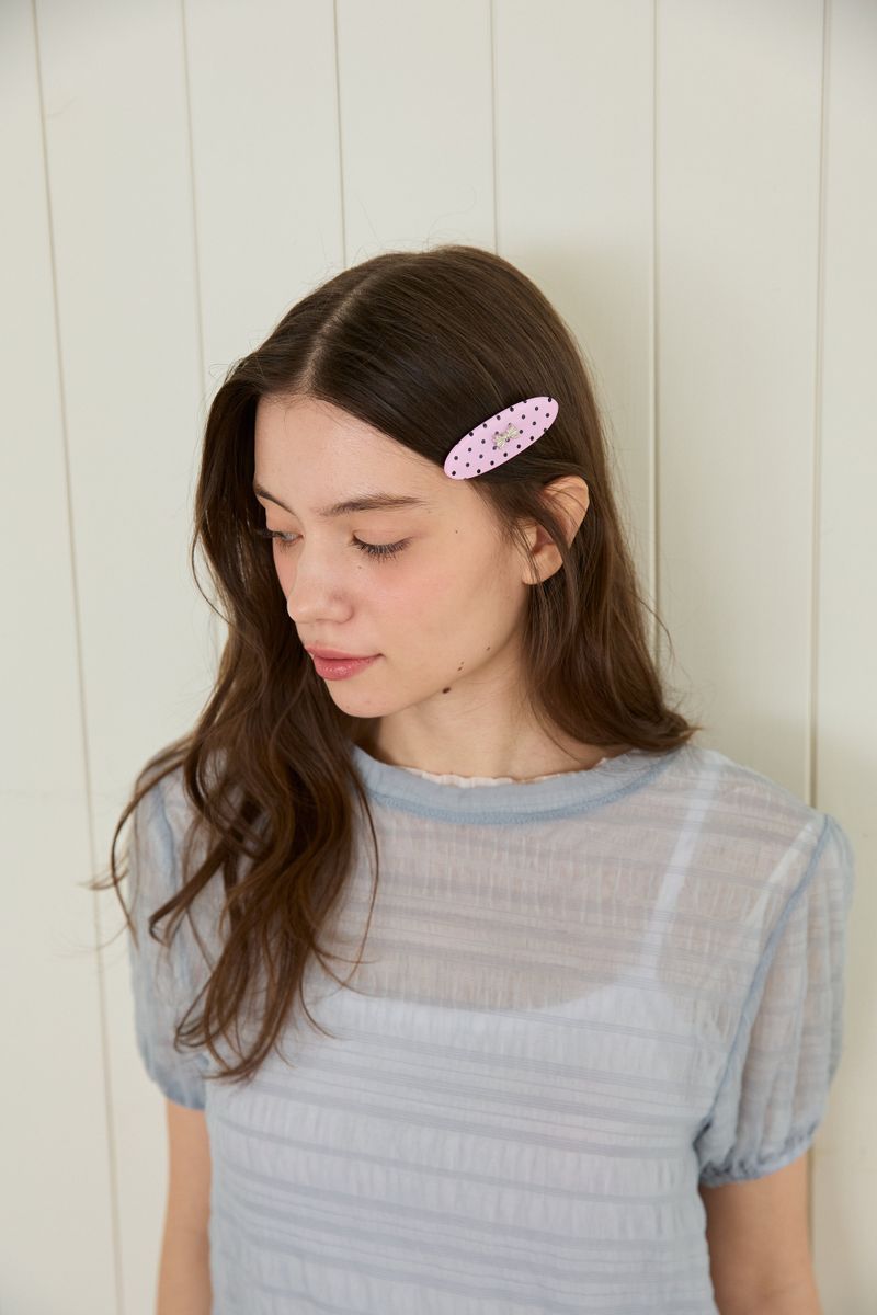 [2EA 1SET] POLKA DOT RIBBON HAIRPIN