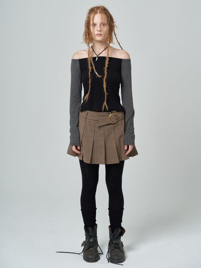 TENSE DANCE（テンスダンス）の「Pleated skirt_brown（Skirts）」