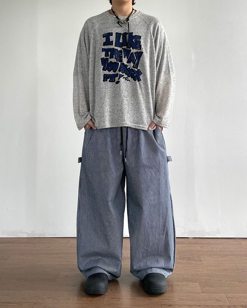 Twin Stripe Curved Pants