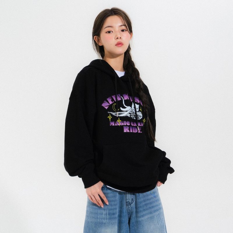 MAGIC CARPET HOOD TEE-BLACK