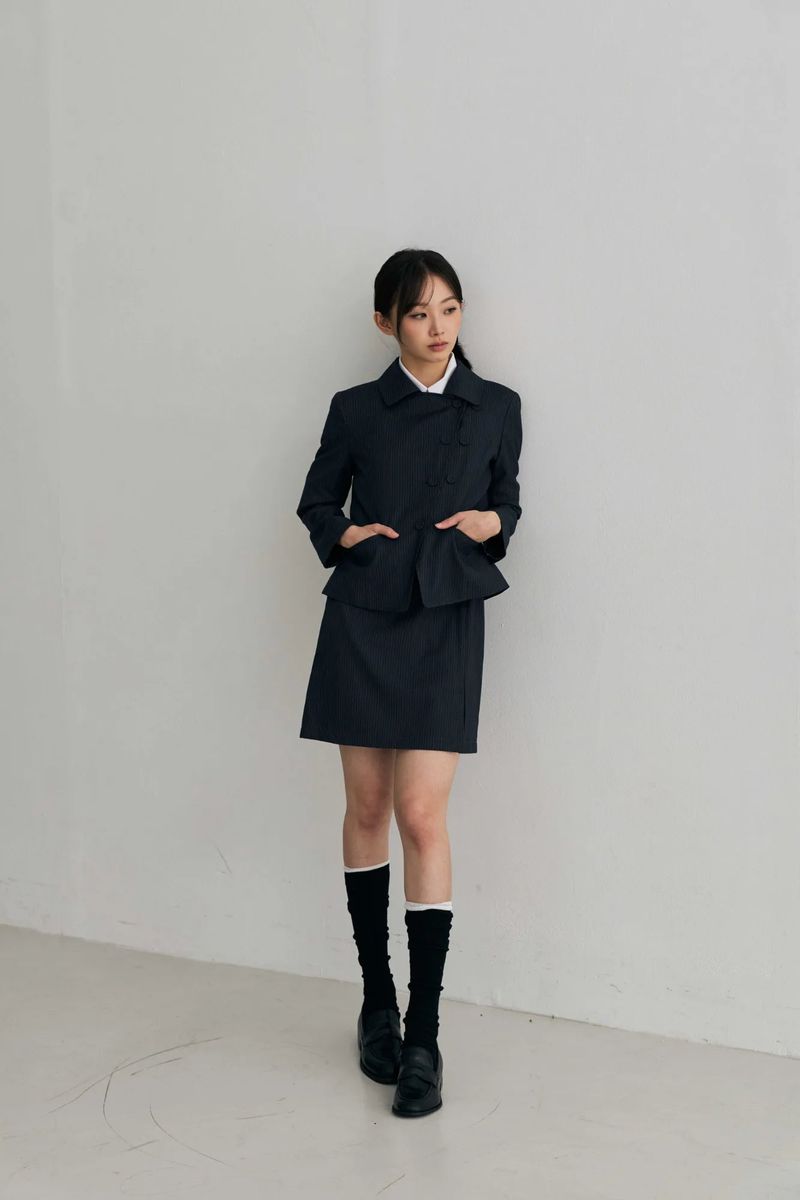 ODE ASYMMETRIC JACKET / CHARCOAL