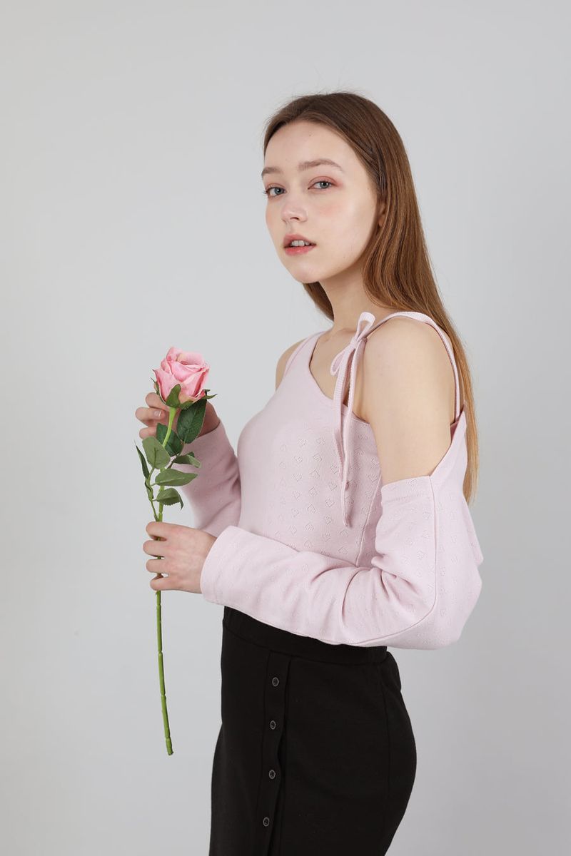 SET Ribbon Sleeveless Bolero Pink
