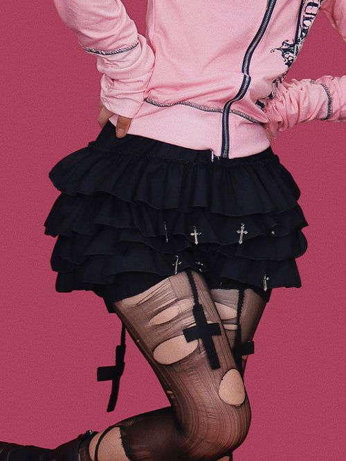 KUO（クーオ）の「クロスチェックカンカンスカート (インナーパンツ)（スカート）」
