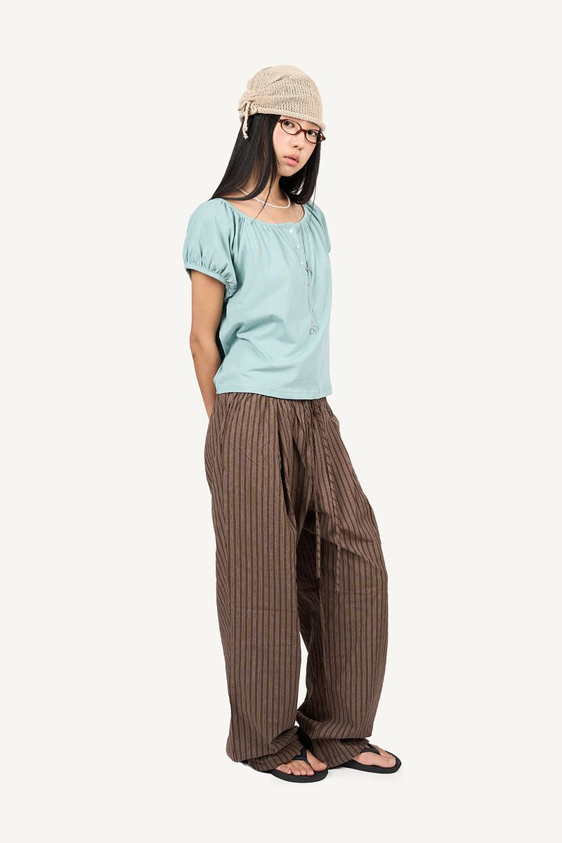 Shirred puff T-shirt