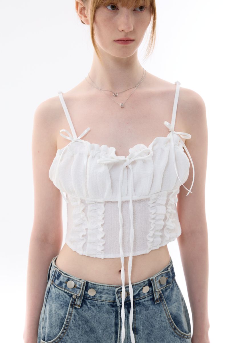 GAGA RIBBON BUSTIER / WHITE