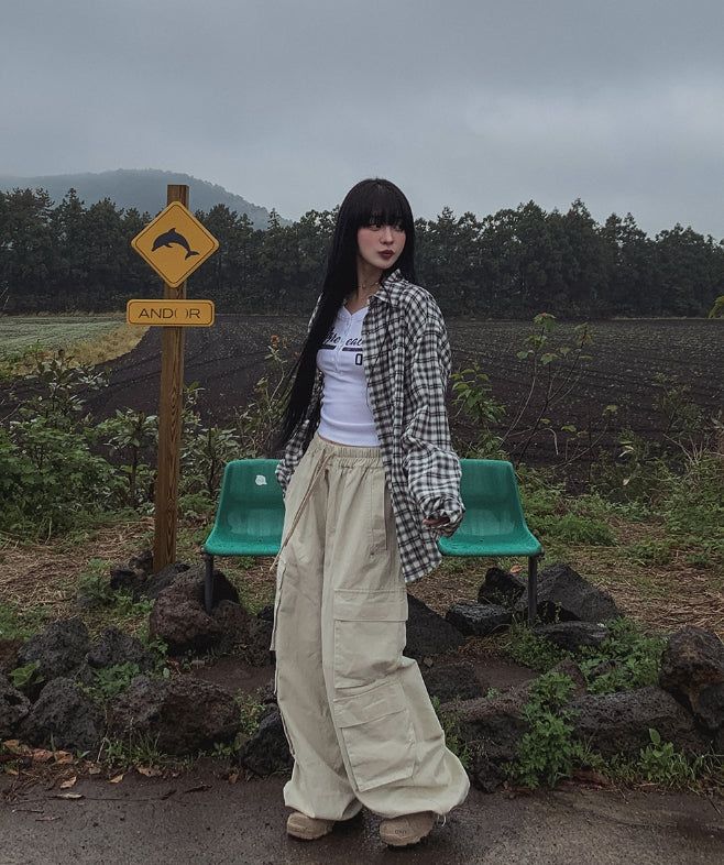 ruby zipper wide cargo pants