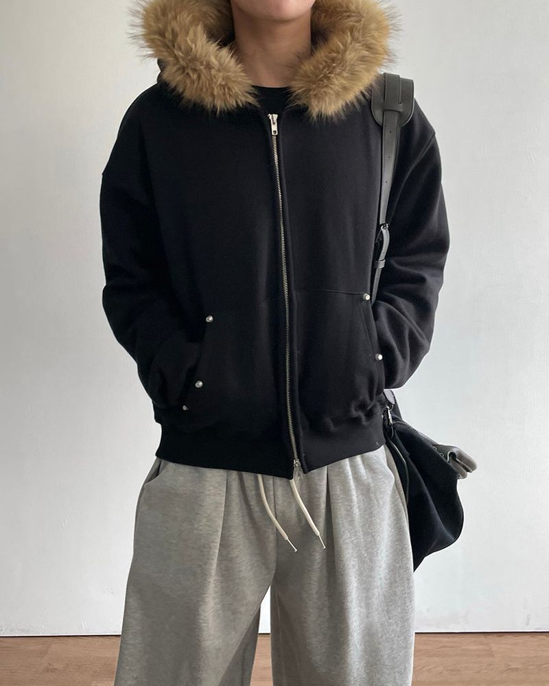 ファズクロップナッピングジップアップフーディー