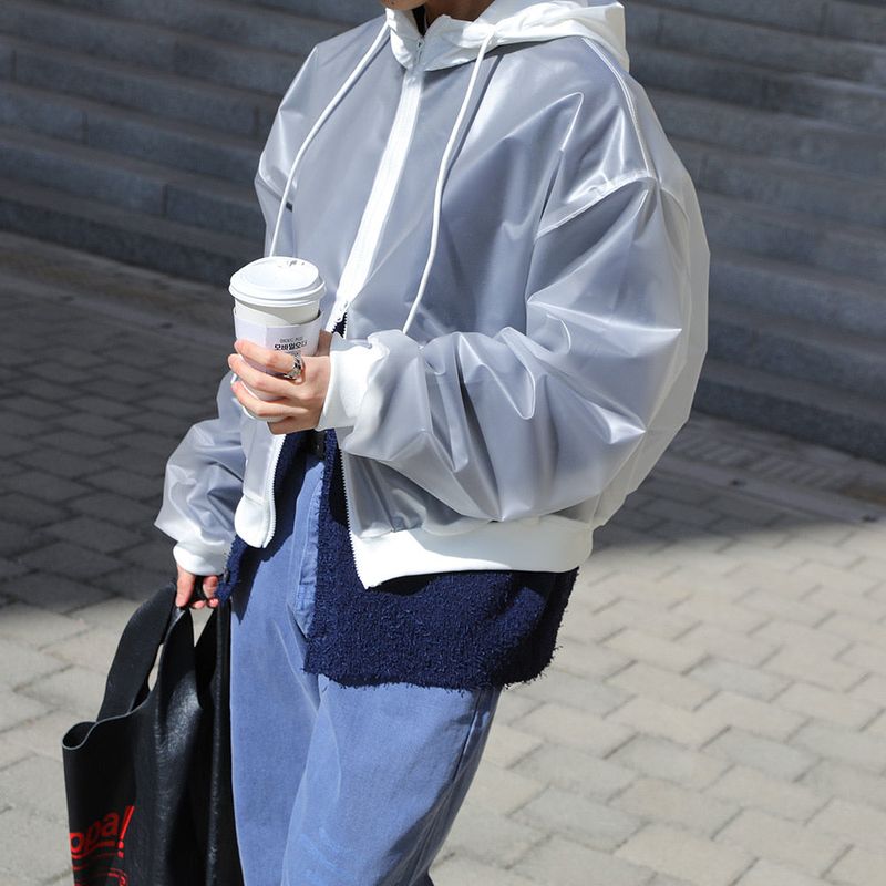Uno Plastic Zip Up Jumper (2color)