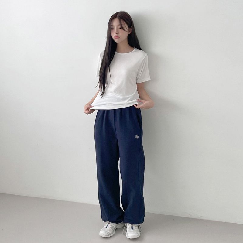 ステッチロゴストリングジョガーパンツ [NAVY]