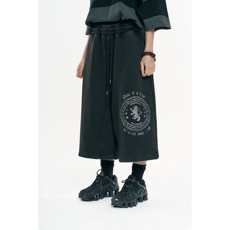 Big Emblem Bermuda Sweatpants -Black