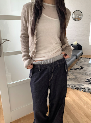 Frill knit cardigan(3color)